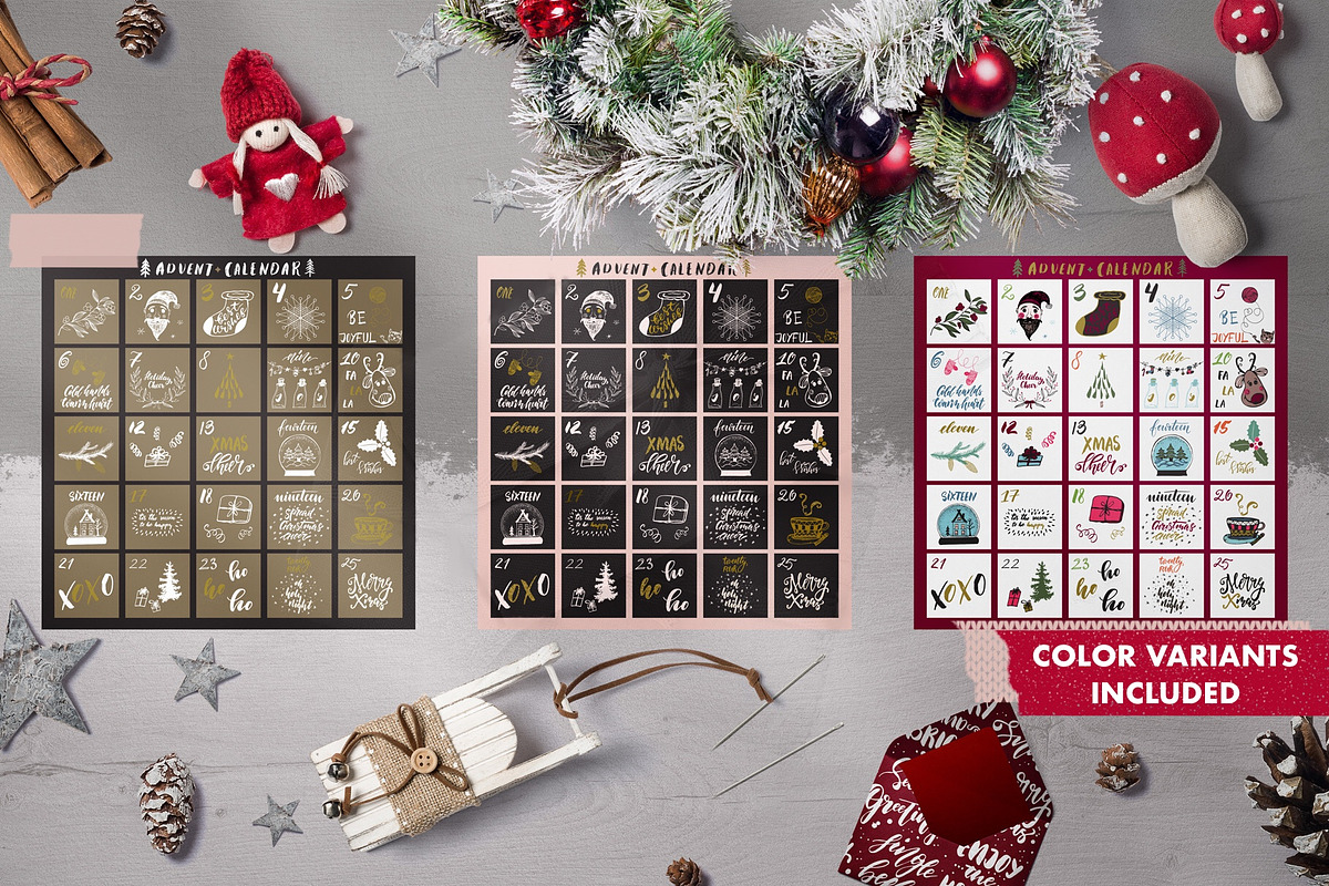 Christmas Countdown Kit AI/EPS/JPG, a Card Template by OlgaRom (Photo 2 of 3)