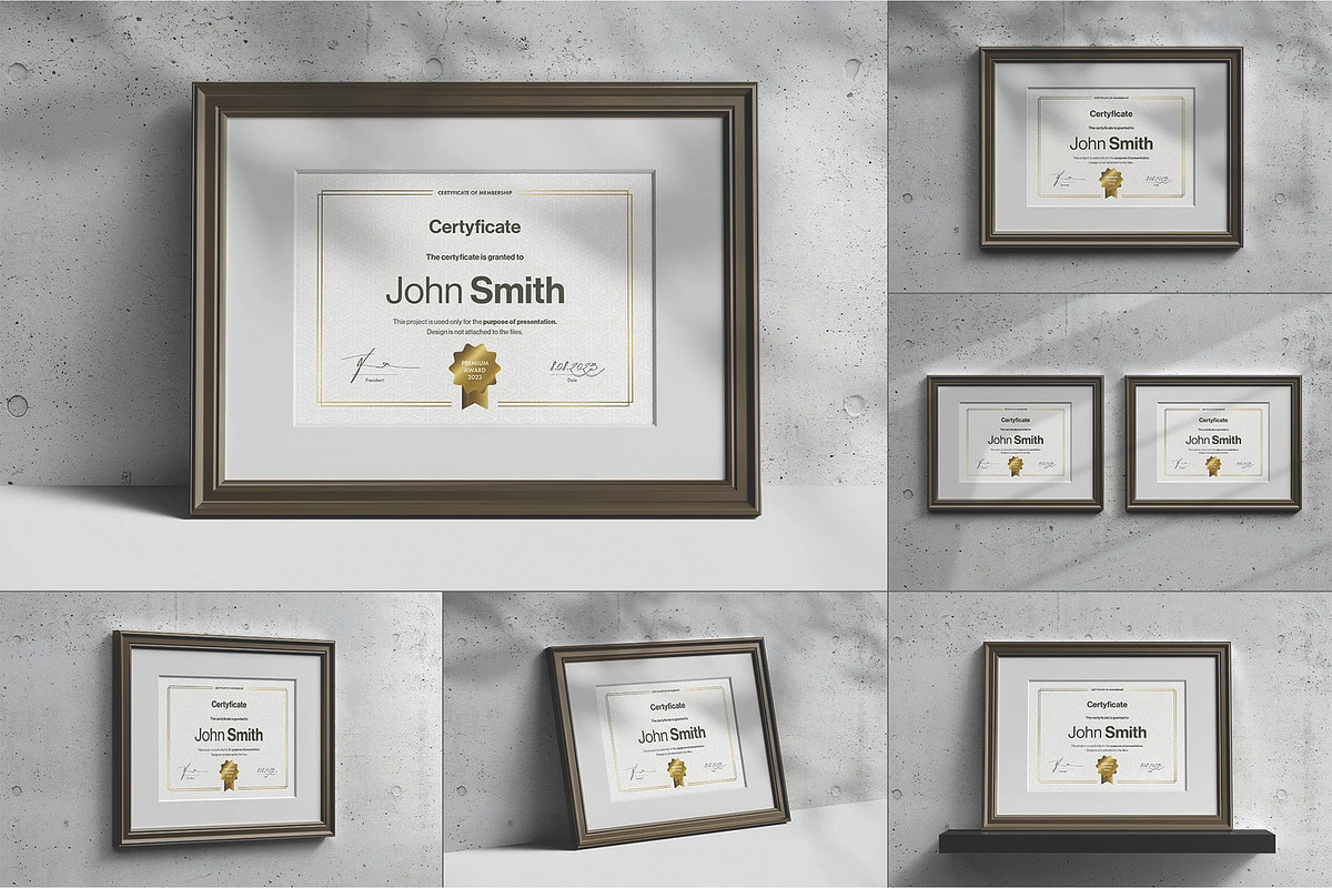 A4 Passe Partout Certificate Mockup, an Advertising Mockup by DesignRushMarket (Photo 1 of 13)