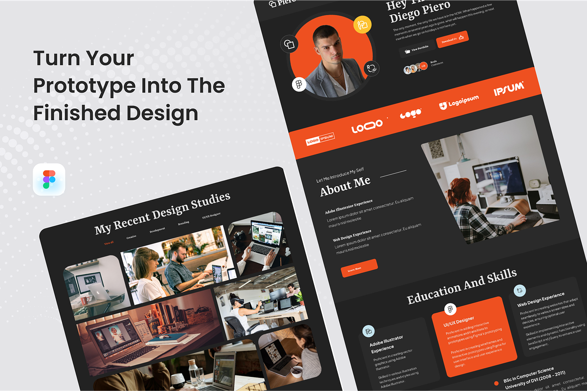Personal Portfolio Landing Page, an UI Kit Template by SquidPixey (Photo 4 of 5)