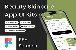 Beautiq Beauty Skincare App Ui Kits, an UI Kit Template by Creative Perspective