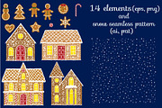 Gingerbread Town (cliparts&patterns), a Decorative Illustration by Sveta Aho (Thumbnail 2 of 6)