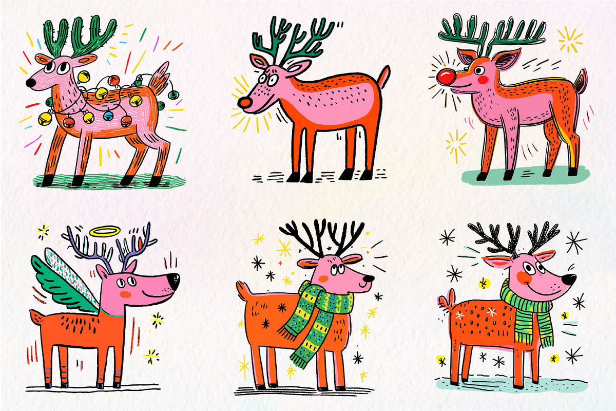 Christmas Reindeer Clipart Png, an Illustration by Dream Creation (Photo 2 of 7)