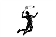 60 Badminton Player Smash Silhouette, a Person Illustration by Amazin_art (Thumbnail 36 of 42)