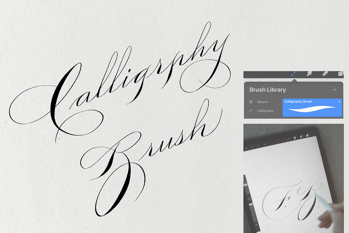 Procreate Lettering Brushes, a Brush Add-On by ValeryDan (Photo 1 of 4)
