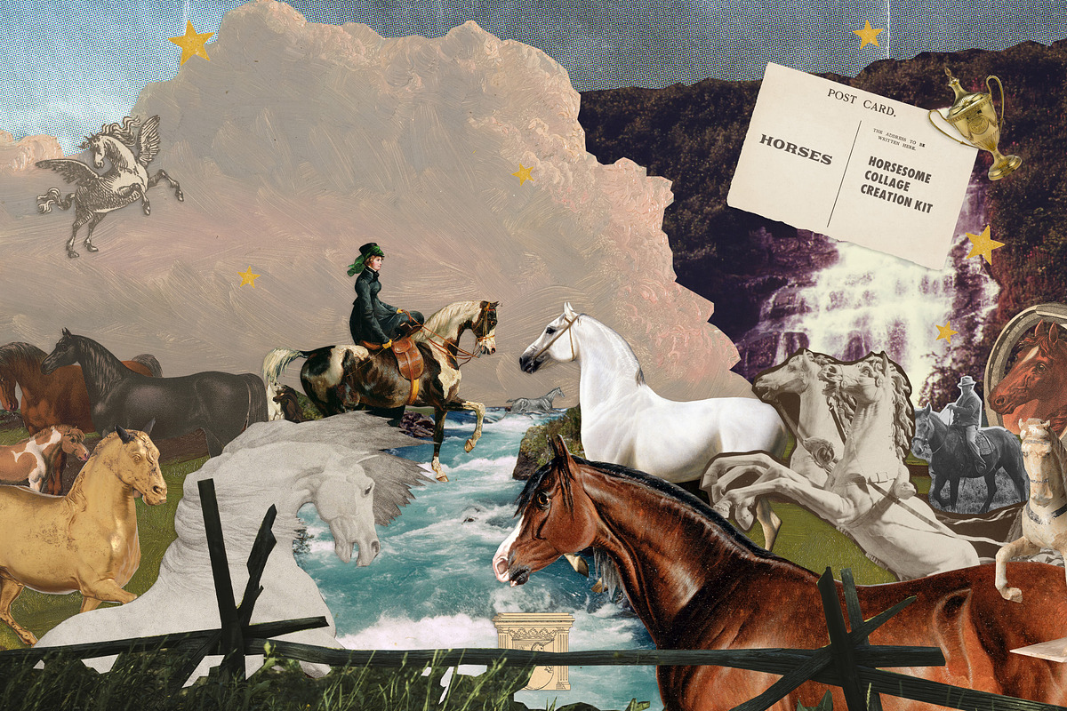 Horses - Mixed Media Collage Kit, an Object Graphic by Freezerondigital (Photo 5 of 14)