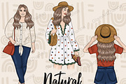 Natural Girls Clipart, a Person Illustration by GlamArtZhanna (Thumbnail 1 of 4)