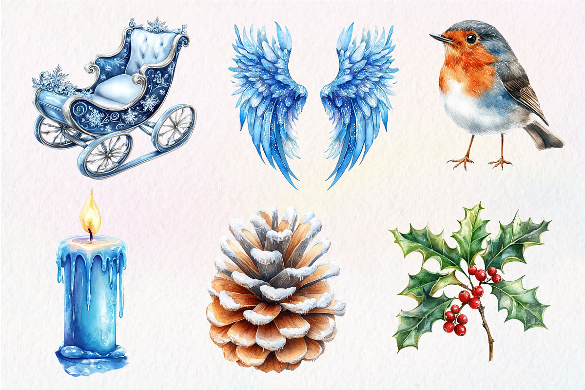 Frosty Christmas Clipart, an Illustration by Dream Creation (Photo 7 of 7)