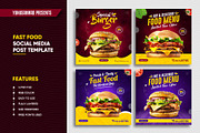 Fast Food Instagram Post Template, a Social Media Template by Yunus Ahmad (Thumbnail 1 of 5)