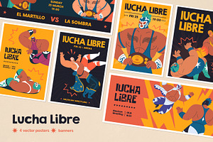 Mexican Lucha libre fight background, a Sport Illustration by Good Studio