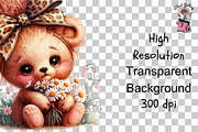 Bear with Leopard Bow PNG Bundle, a Graphic by Clipart Bloom (Thumbnail 11 of 12)