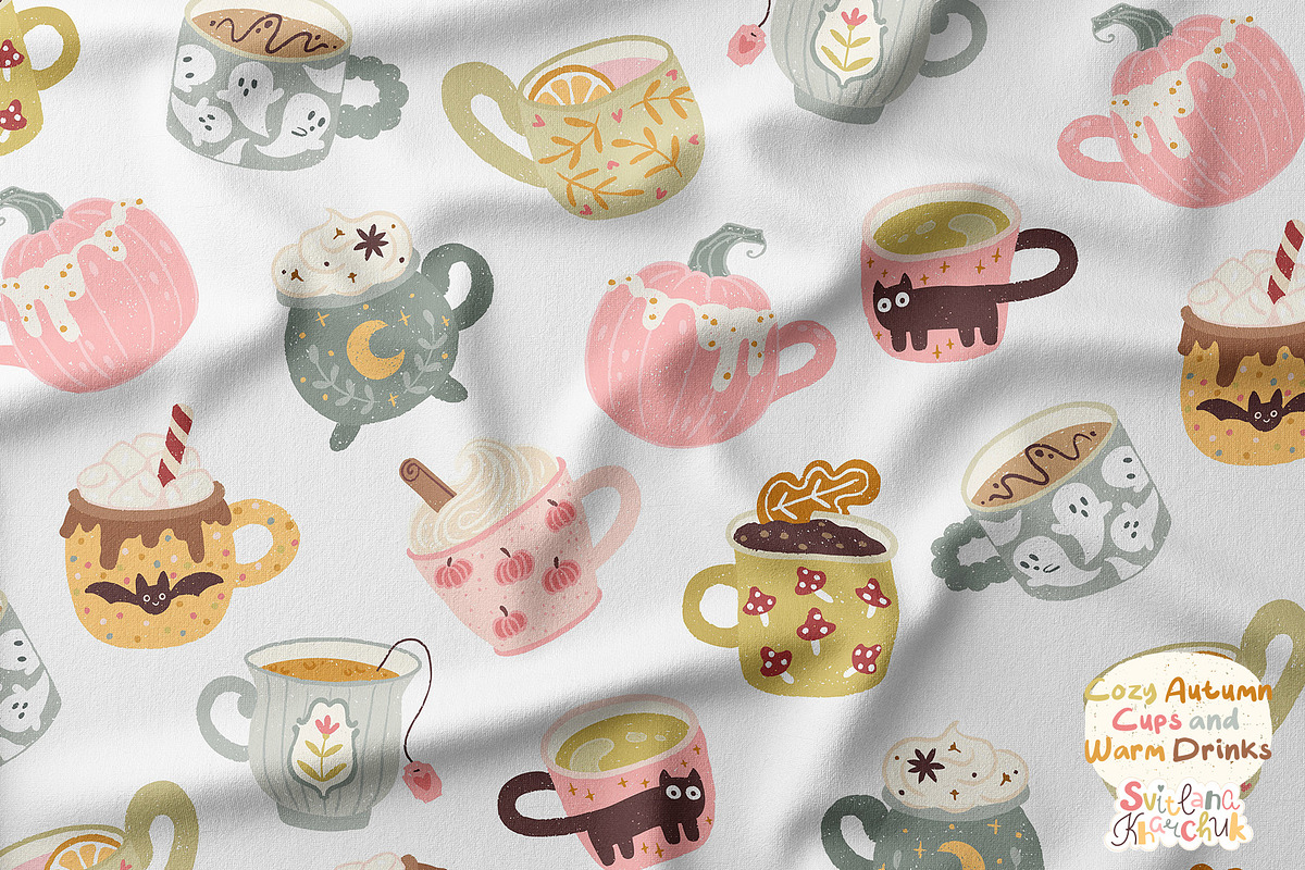 Cozy Autumn Cups and Warm Drinks, a Seasonal Illustration by Svitlana Kharchuk (Photo 11 of 13)
