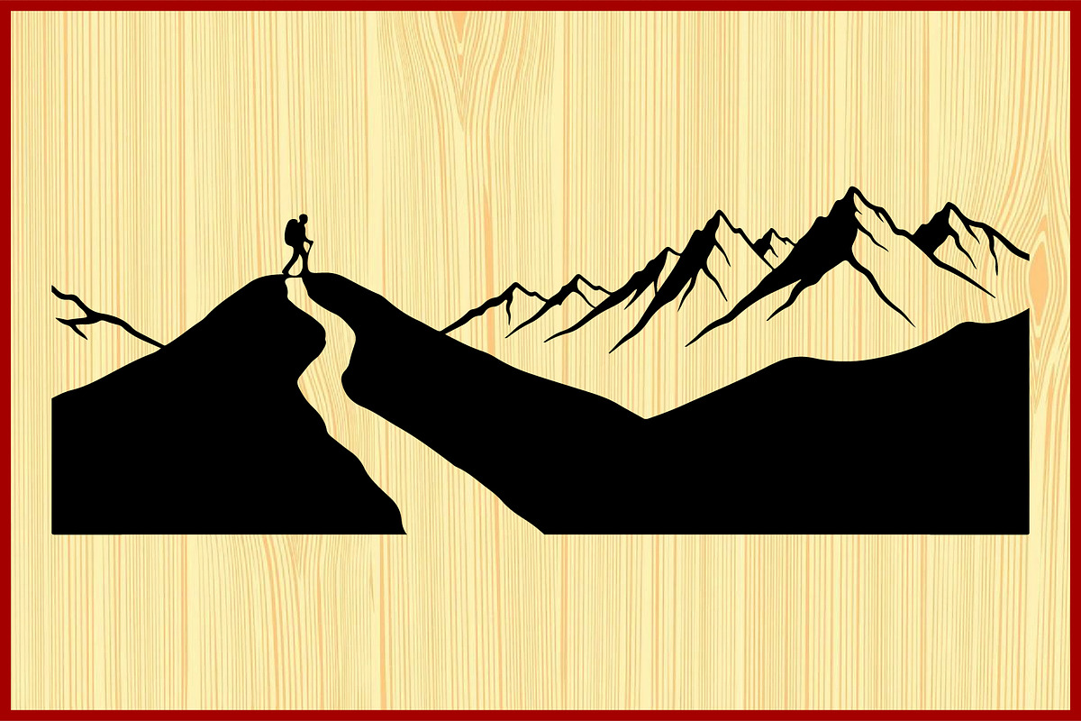 Mountain Landscape Silhouette Set, an Object Illustration by Designer_Momina (Photo 8 of 9)