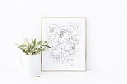 8 peony flowers thank you card, a Card Template by TurquoiseDesign (Thumbnail 2 of 4)