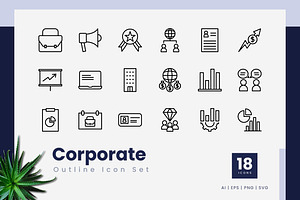 Corporate Outline Icons, an Outline Icon by Zeer Graphic