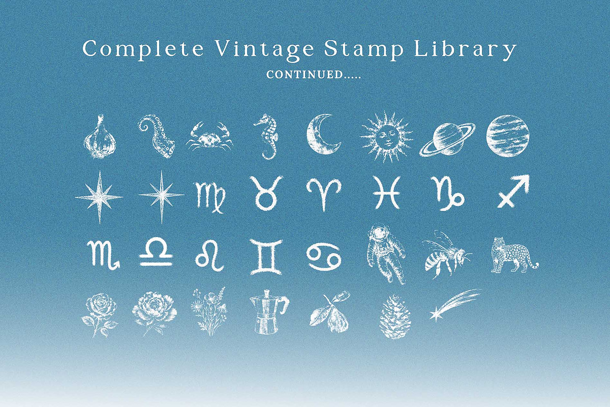 Vintage Rubber Stamps Clip Art Set, an Object Graphic by Paper Flowers Studio (Photo 6 of 7)