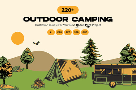 Camping Vector Illustration Bundle
