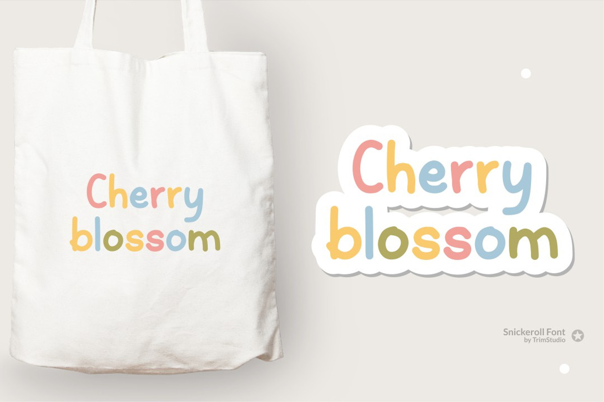 Snickeroll - Playful Sticker Font, a Handwritten Font by TrimStudio (Photo 4 of 8)