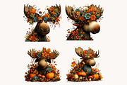 Whimsical Autumn Fall Moose Clipart, a Seasonal Illustration by Designworld (Thumbnail 3 of 7)