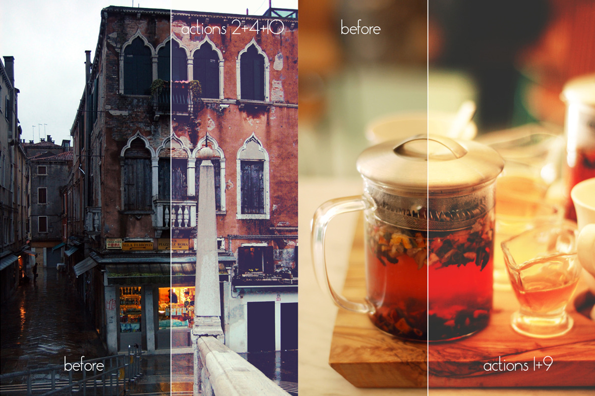 Vintage Photoshop Actions Set, an Action Add-On by Moo Graphics (Photo 5 of 6)