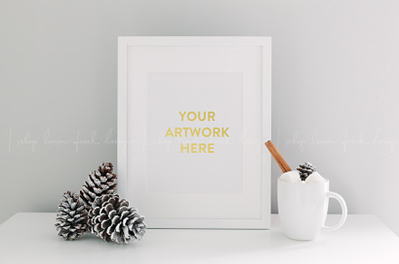 Winter Holiday White Frame Image