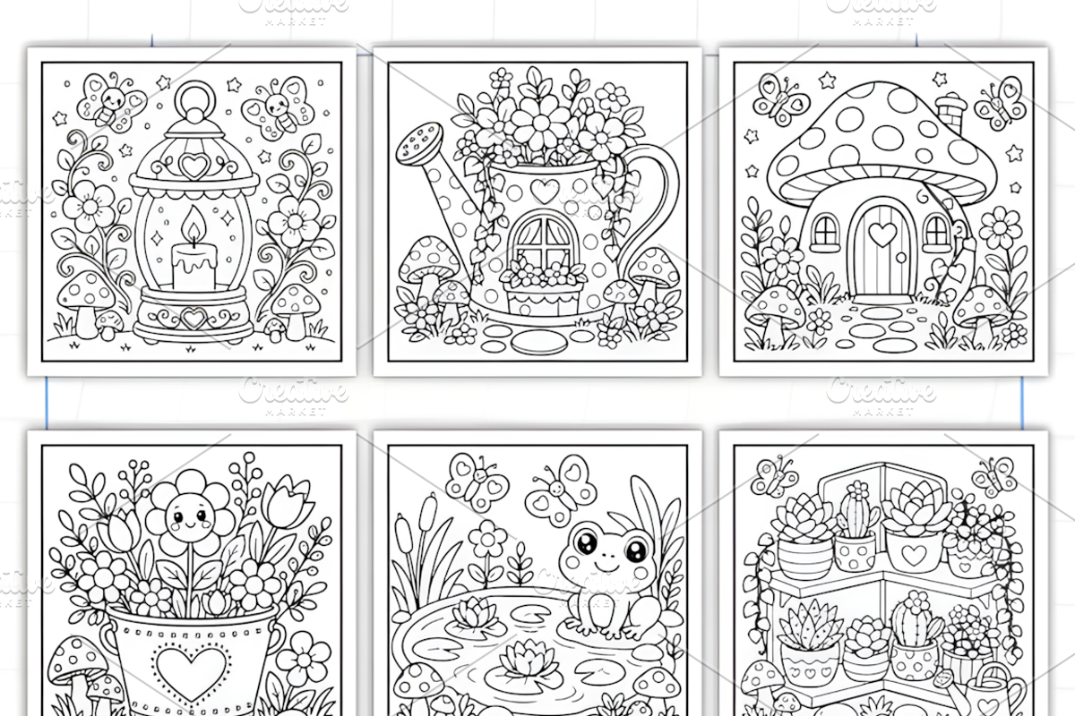 Bold Easy Garden Corners Coloring, a Decorative Illustration by Design Station (Photo 7 of 7)