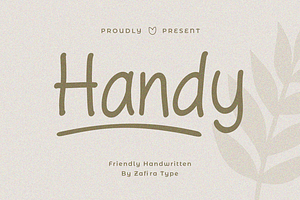 Handy, a Handwritten Font by Zafiratype