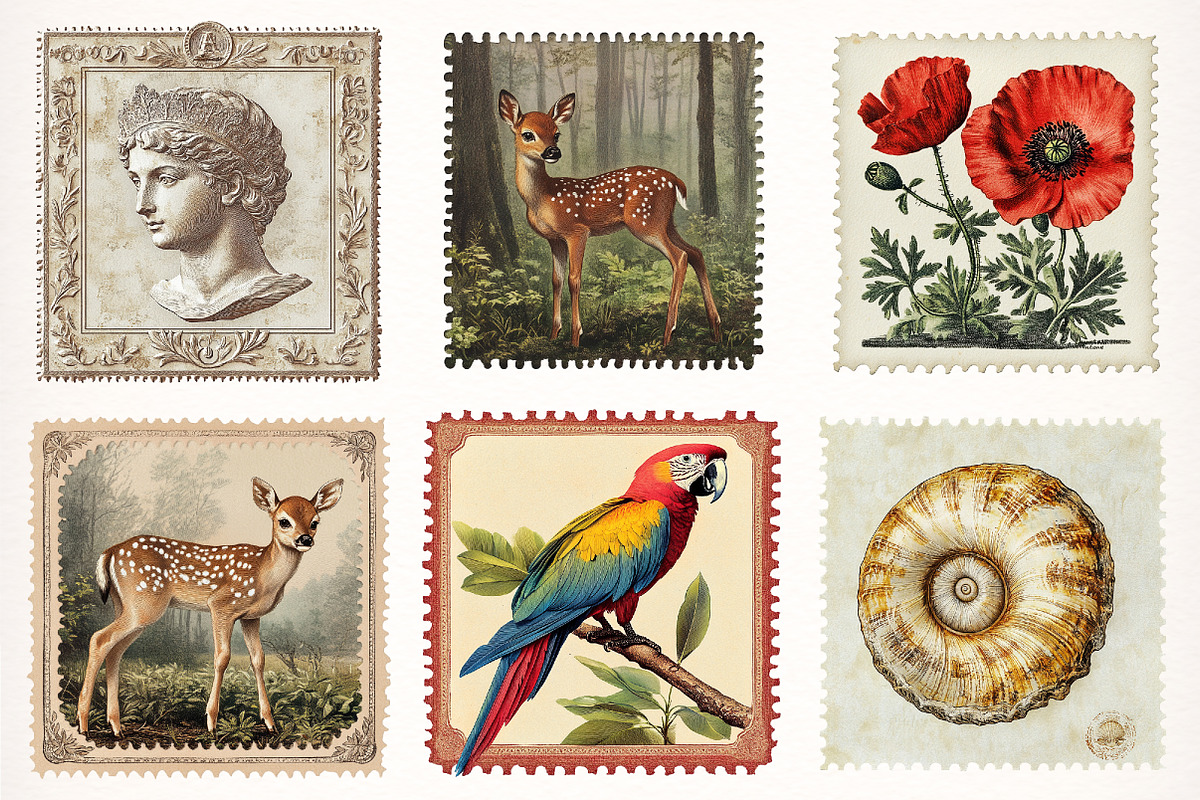 Vintage Postal Stamp Ephemera, a Transportation Illustration by Digital Artistic99 (Photo 2 of 10)