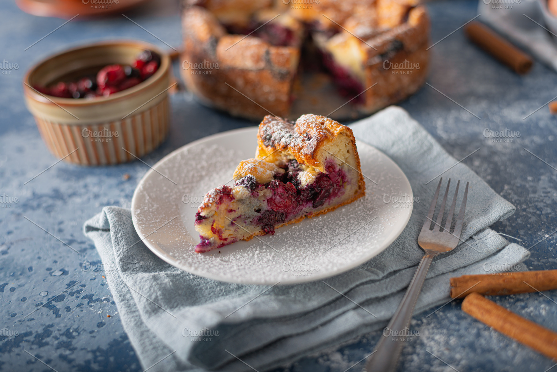 Breaded rustic pie with berries, a Food & Drink Photo by Stepanek Photography
