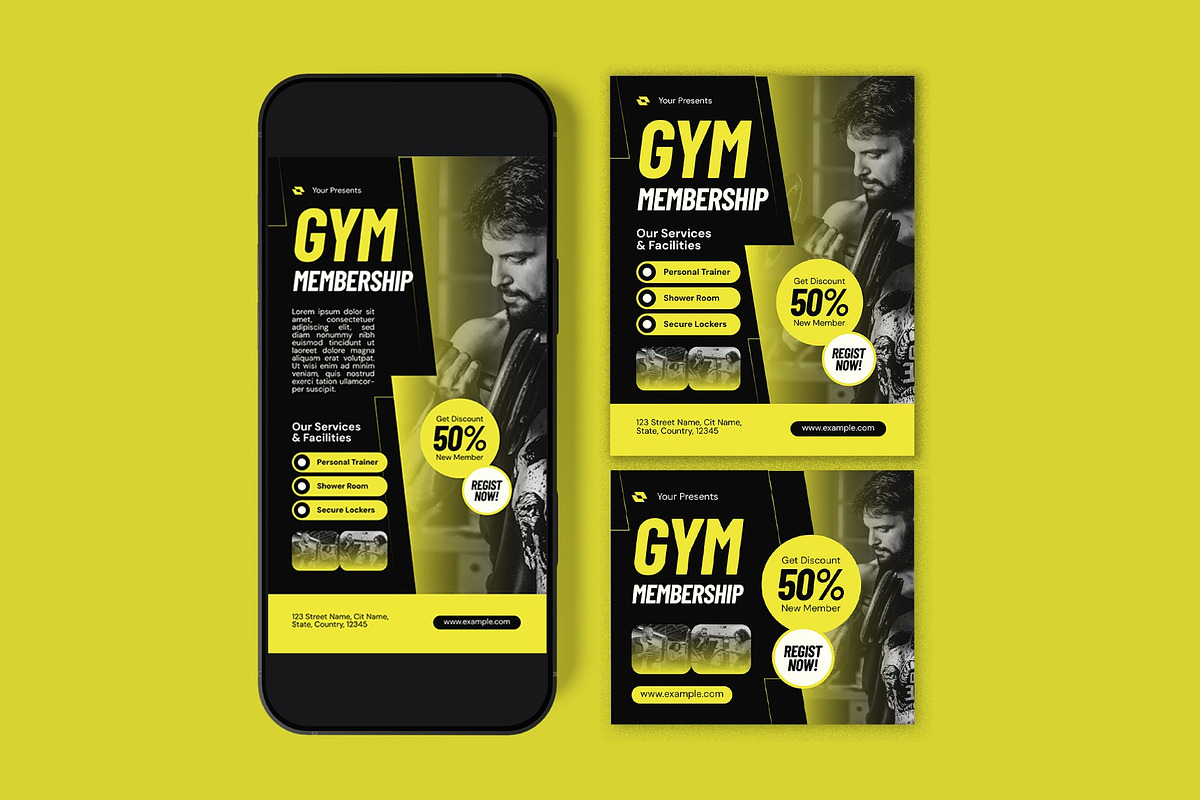 Gym Membership Flyer, a Flyer Template by graphicook (Photo 3 of 3)