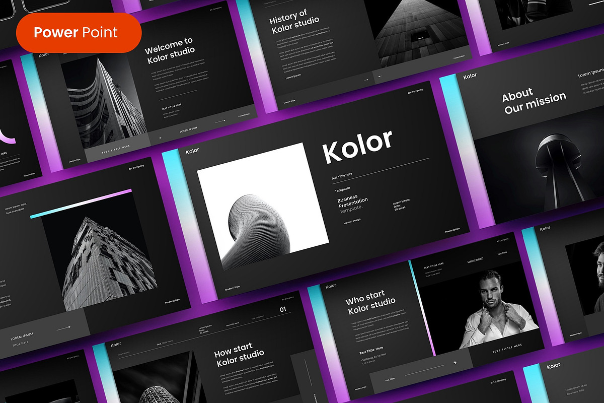 Kolor – Business PowerPoint Template, a Presentation Template by Dens Creative Studio (Photo 1 of 6)
