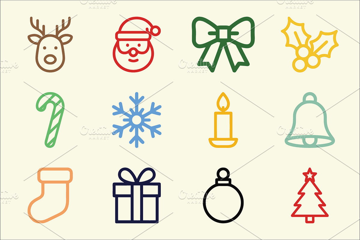Christmas Vector Collection, an Outline Icon by Vectorium Studio (Photo 1 of 2)