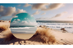 A beach scene with a mirror, a Nature Photo by Igor Tichonow