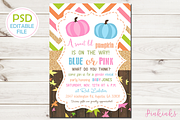 Gender Reveal Baby Shower Invite, an Invitation Template by Pinkinks (Thumbnail 1 of 2)