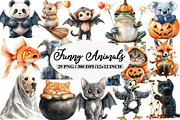 Halloween Funny Animals Clipart, an Illustration by Daily.Designs (Thumbnail 1 of 5)