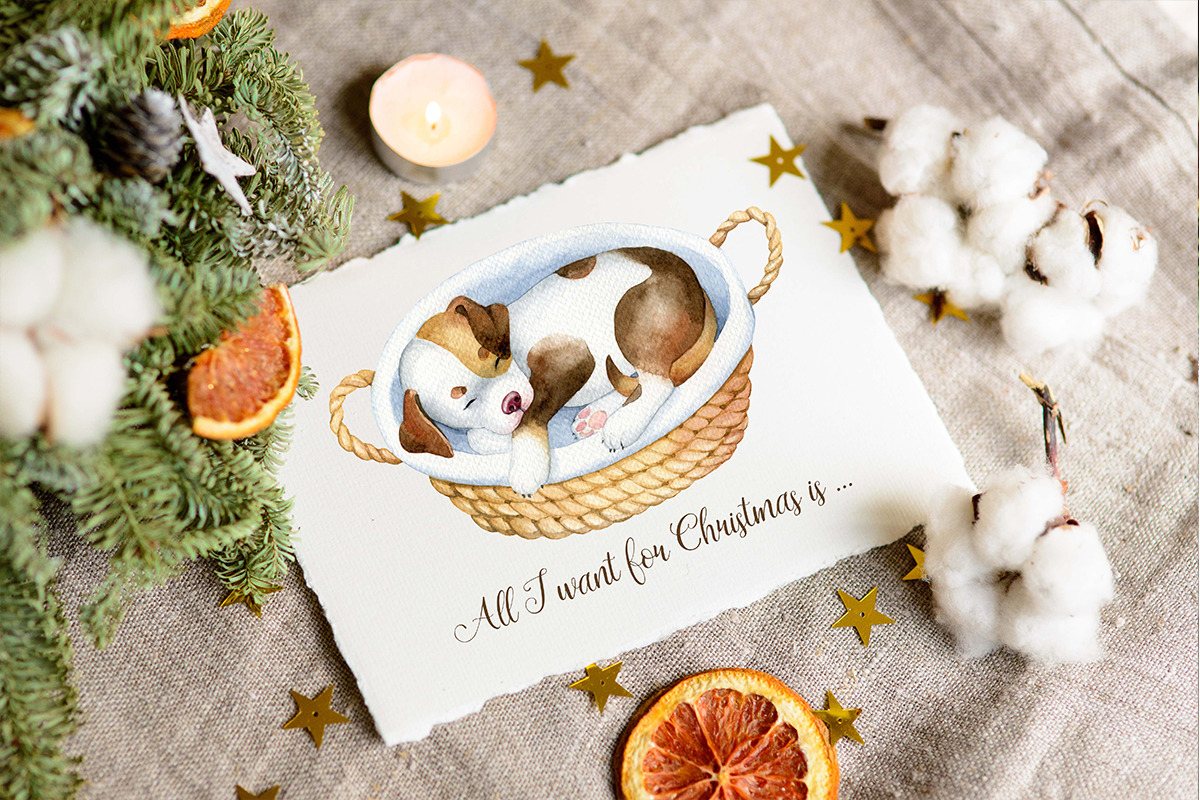 Christmas dogs Clipart, Holiday pug, an Animal Illustration by SimpleWishesArt (Photo 8 of 8)