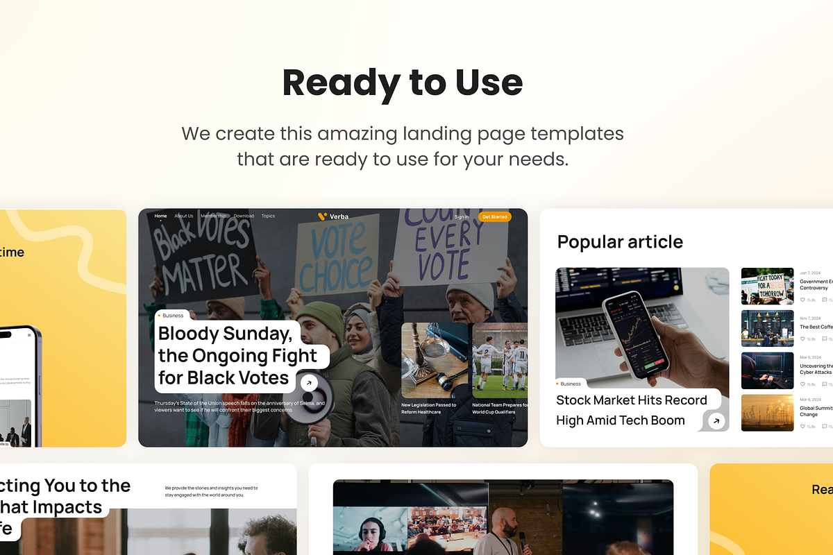 Verba - Multipurpose Blog & News Web, a Landing Page Template by Agensip Design Agency (Photo 7 of 10)