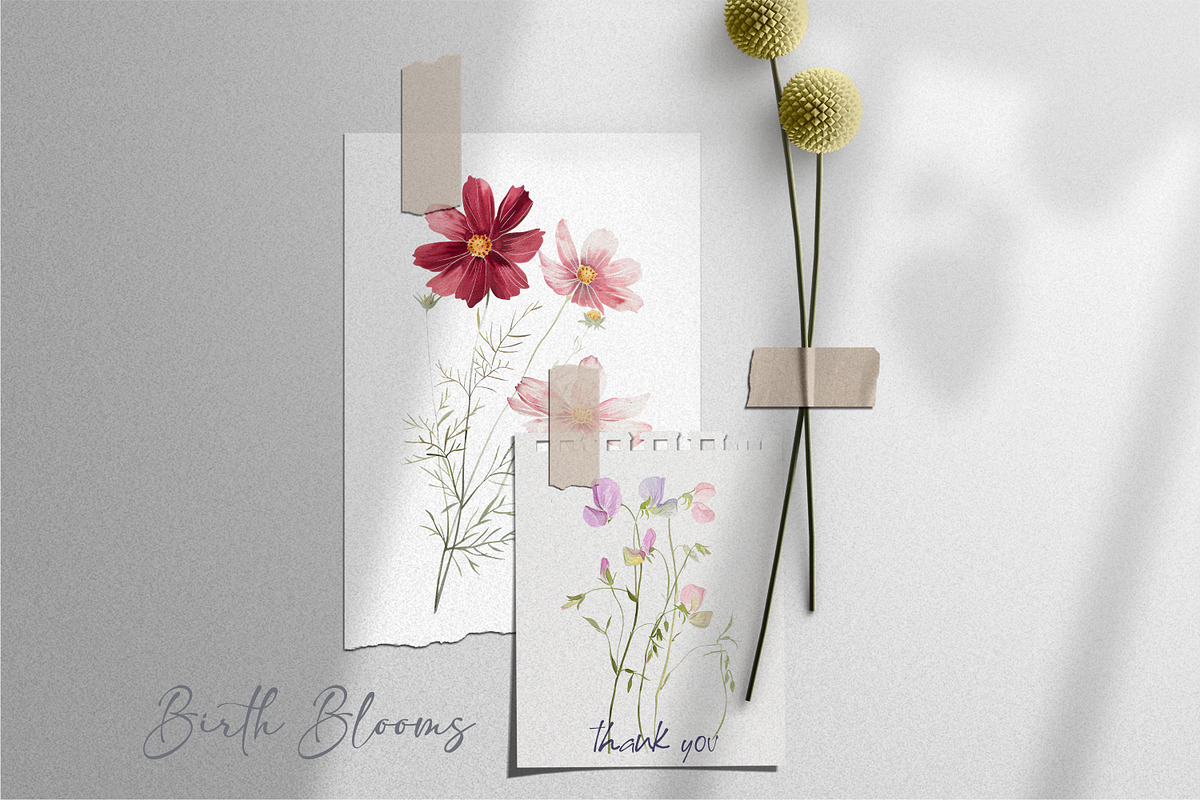 watercolor birth flowers collection, a Decorative Illustration by Patishop Art (Photo 9 of 9)