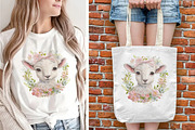 Embroidery Easter Sheep & Flower PNG, an Object Graphic by V Design Creator (Thumbnail 2 of 8)