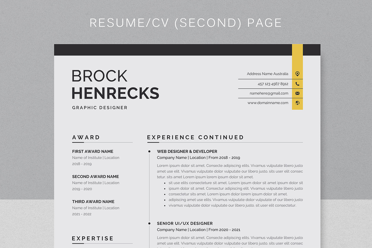 Professional Resume/CV Template, a Resume Template by Proper_media (Photo 4 of 6)