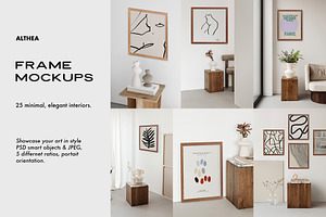 Althea- Minimal frame mockup bundle, a Print Template by Negative Space