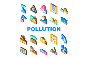 chemical pollution toxins icons set, an Illustration by pikepicture