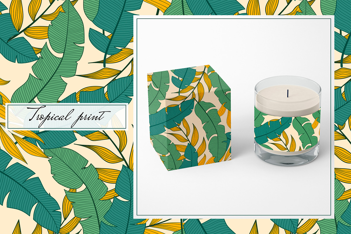 Tropical seamless patterns & leaves, a Pattern Graphic by EltaMaxArt (Photo 6 of 12)
