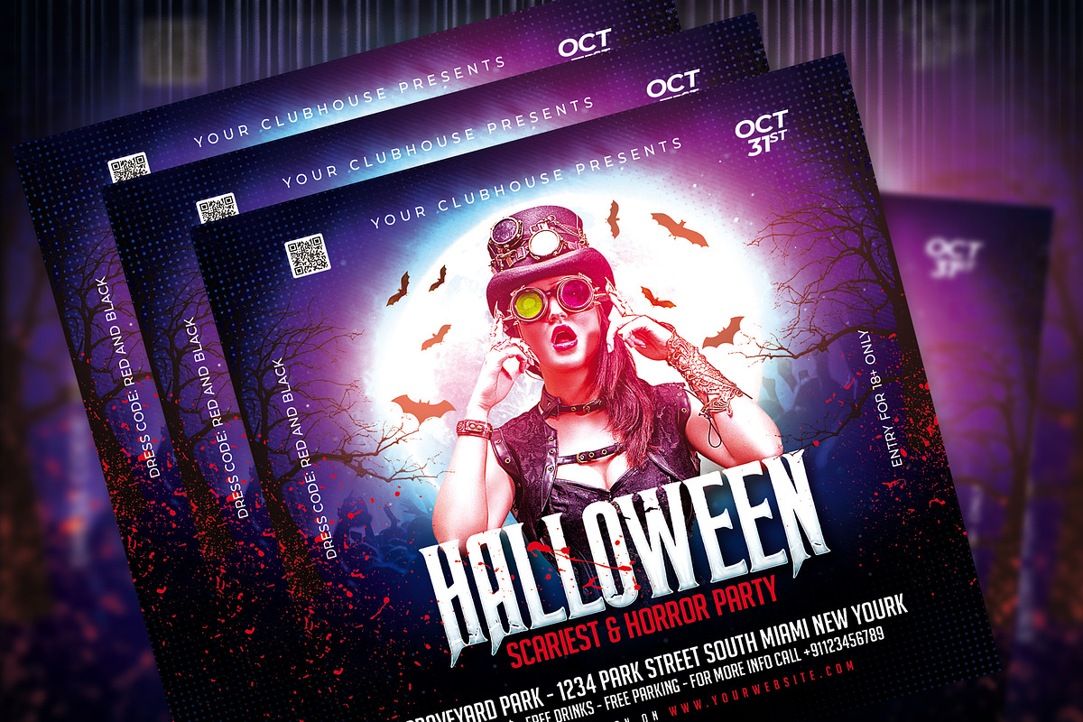 Halloween Flyer Template, a Templates & Theme by MithilaCreation (Photo 5 of 6)