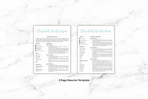 Resume Template - Elizabeth