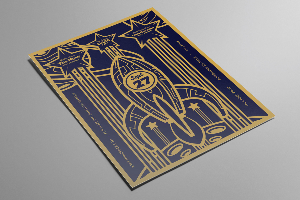 Elegant Art Deco Spaceship Flyer, a Flyer Template by ashenterprise (Photo 2 of 3)
