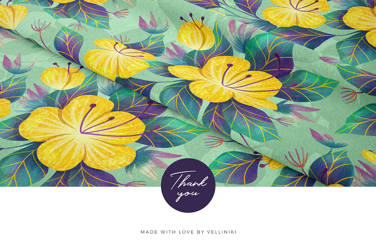 Yellow Garden Floral Pattern, a Pattern Graphic by Velliniki (Photo 12 of 12)