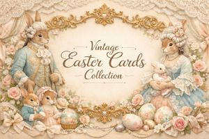 60 Rococo Easter Bunny Illustrations