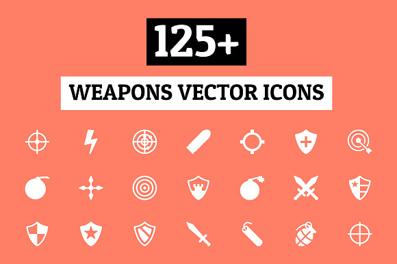 125 Weapons Vector Icons