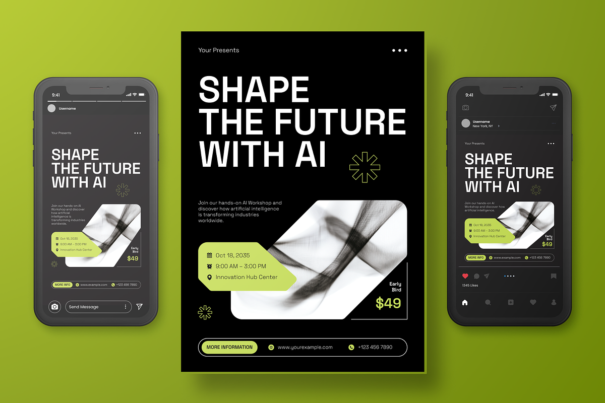 AI Workshop Flyer Set, a Flyer Template by Annora Studio (Photo 3 of 6)