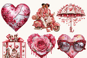 Red Valentine Clipart Bundle, a Seasonal Illustration by BusyDaydesign (Thumbnail 9 of 9)